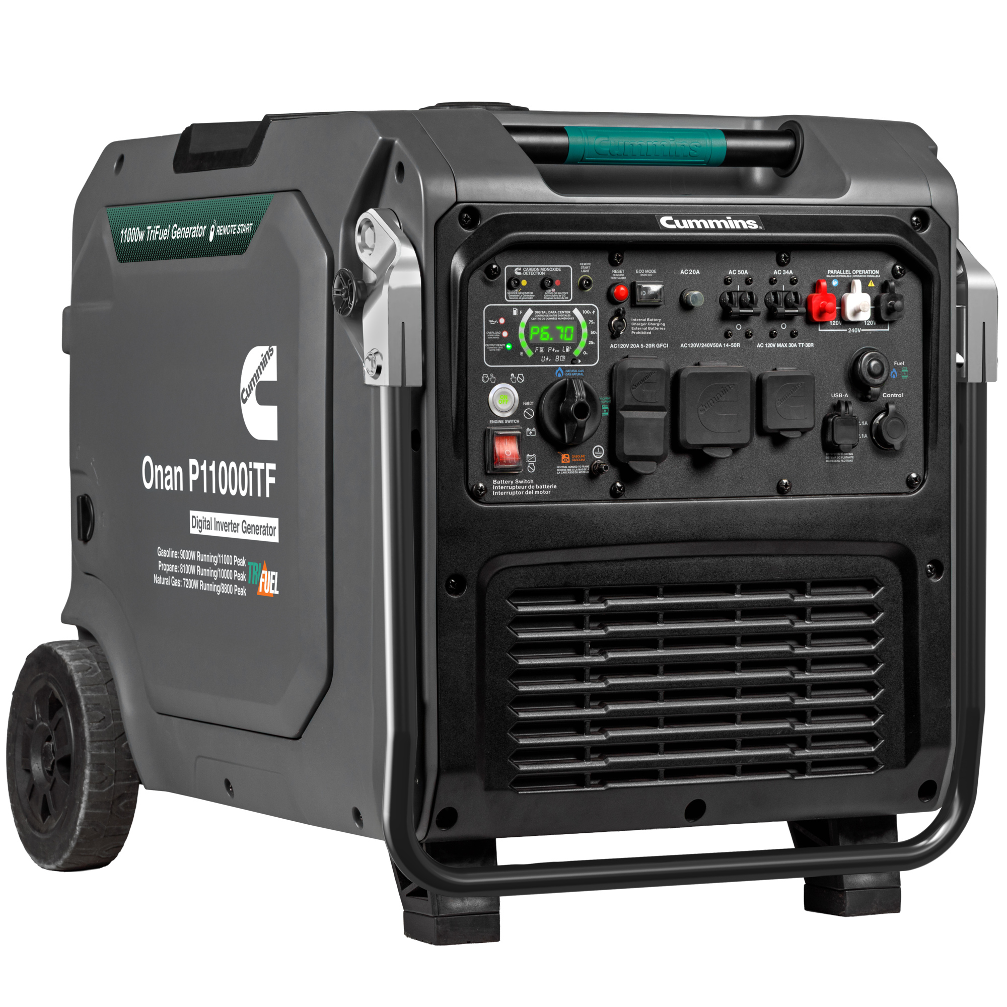 Cummins Onan 11,000W Tri-Fuel Portable Inverter Generator, Model # P11000iTF
